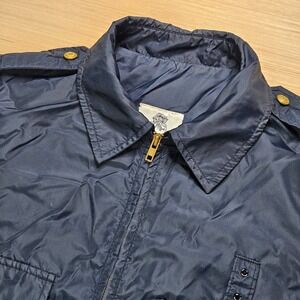 Horace Small Top Rank Jacket Mens XL Navy Blue Epaulettes Windbreaker USA Made